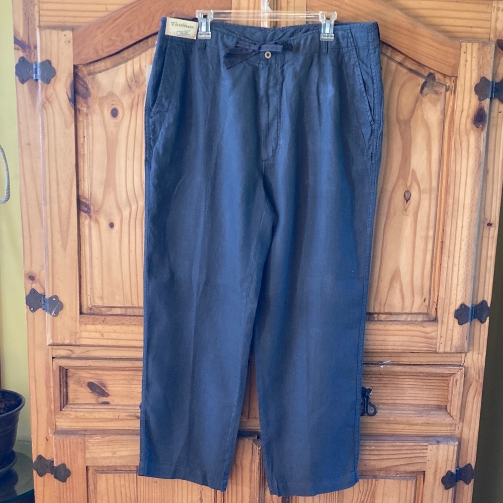 Men’s Caribbean dark gray linen pants size 38 X 30 - NWT
